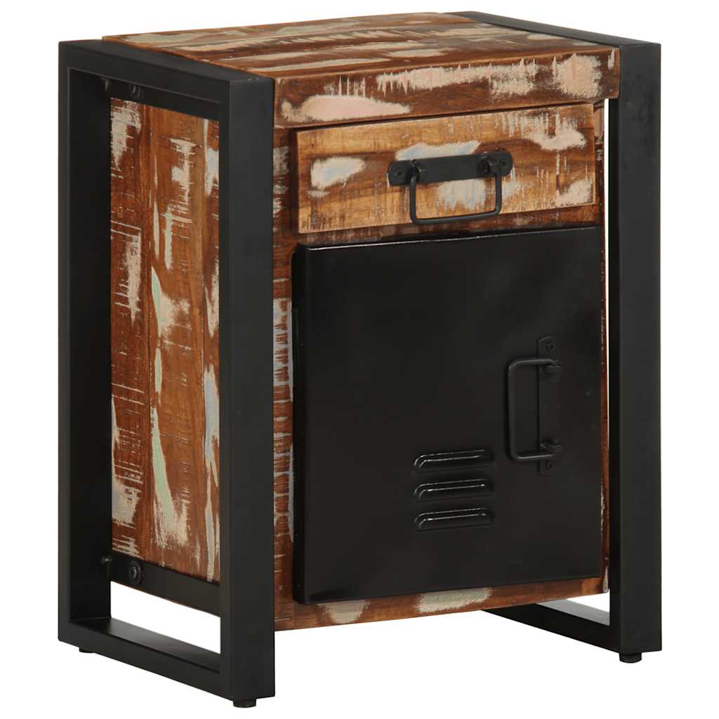 Table de chevet multicolore 40x30x50 cm bois de récupération - XIOS