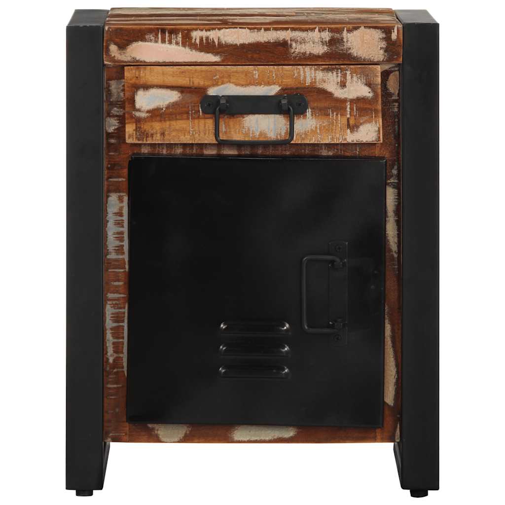 Table de chevet multicolore 40x30x50 cm bois de récupération - XIOS