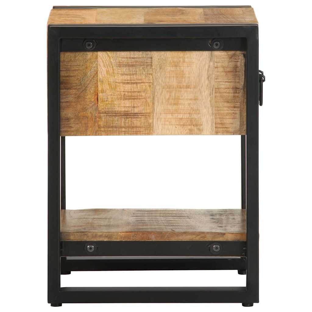 Table de chevet 35x34x45 cm bois de manguier massif brut - XIOS
