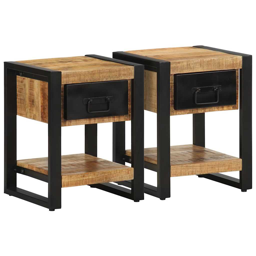 Tables de chevet 2 pcs bois de manguier massif brut - XIOS