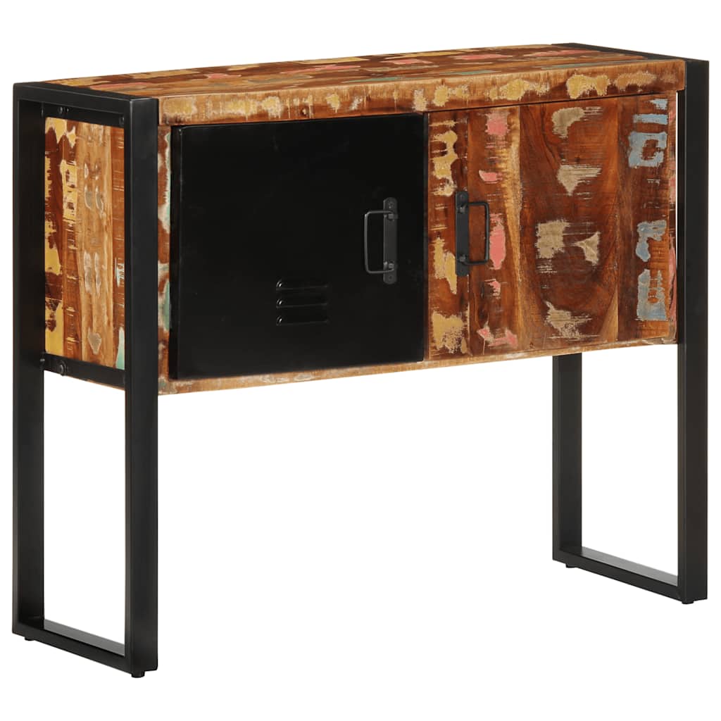 Armoire console multicolore 90x35x75cm bois massif récupération - XIOS