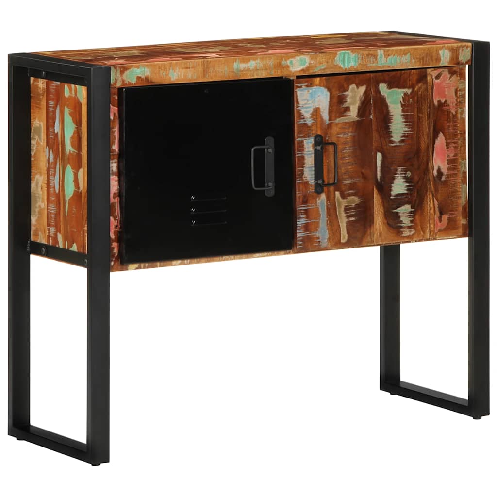 Armoire console multicolore 90x35x75cm bois massif récupération - XIOS