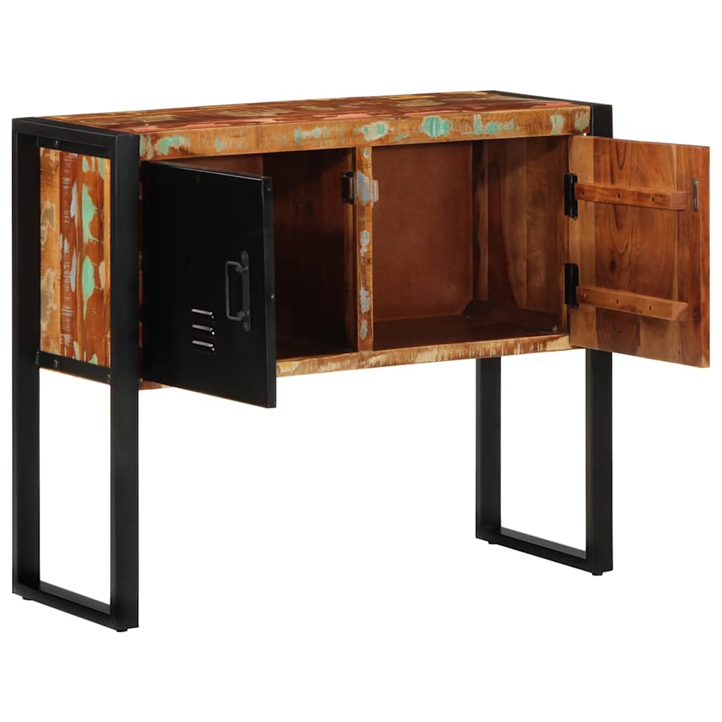Armoire console multicolore 90x35x75cm bois massif récupération - XIOS