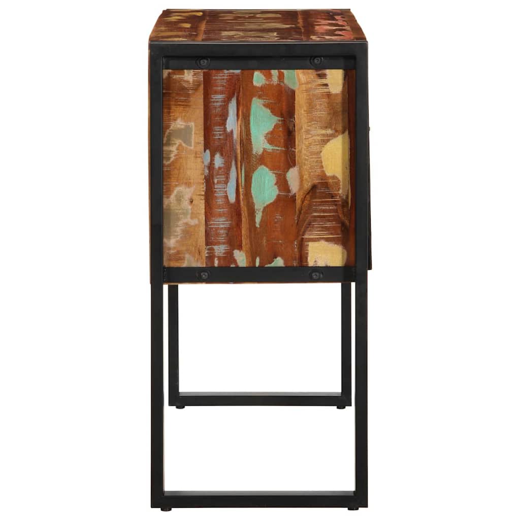 Armoire console multicolore 90x35x75cm bois massif récupération - XIOS