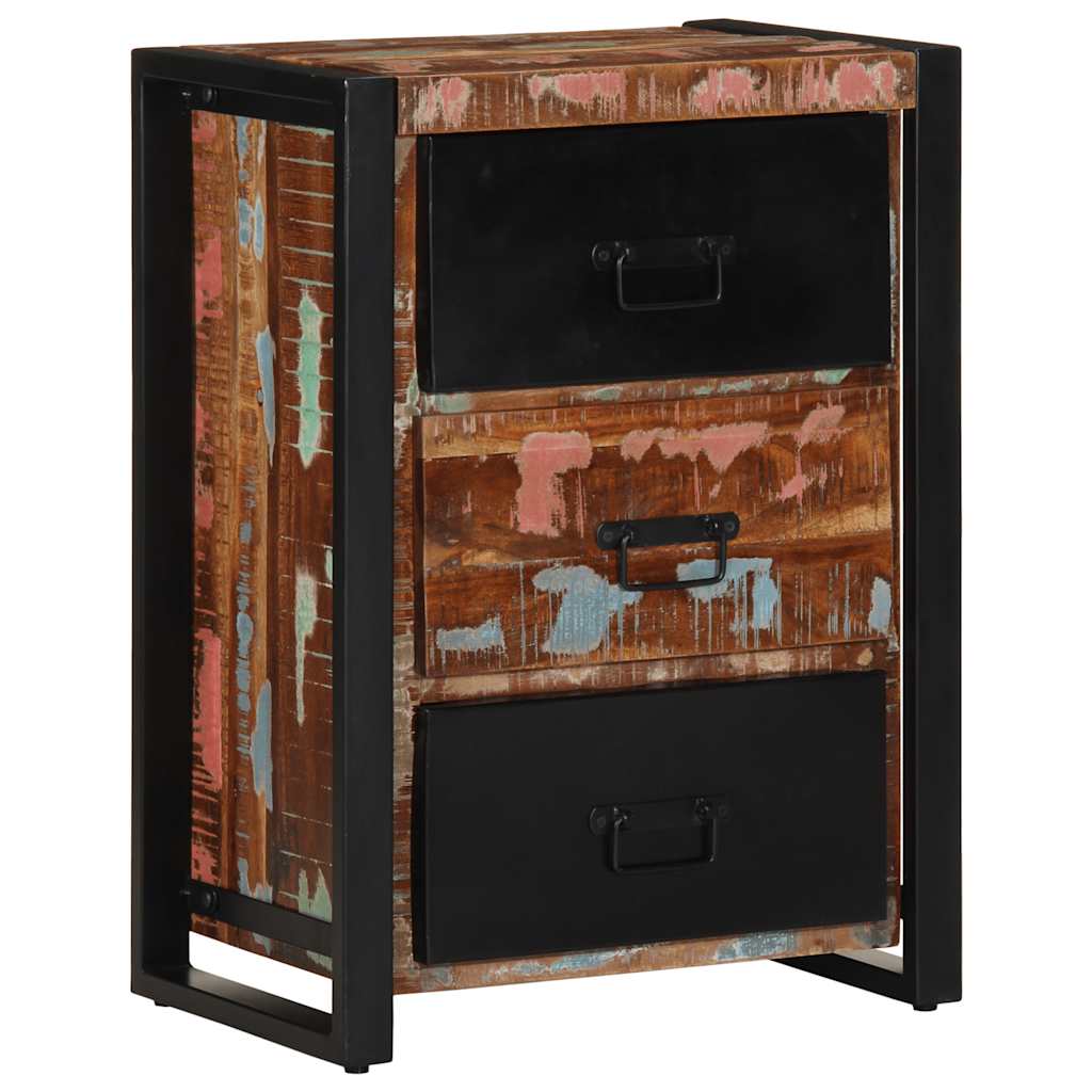 Meuble à tiroirs multicolore 50x35x70 cm en bois massif recyclé - XIOS