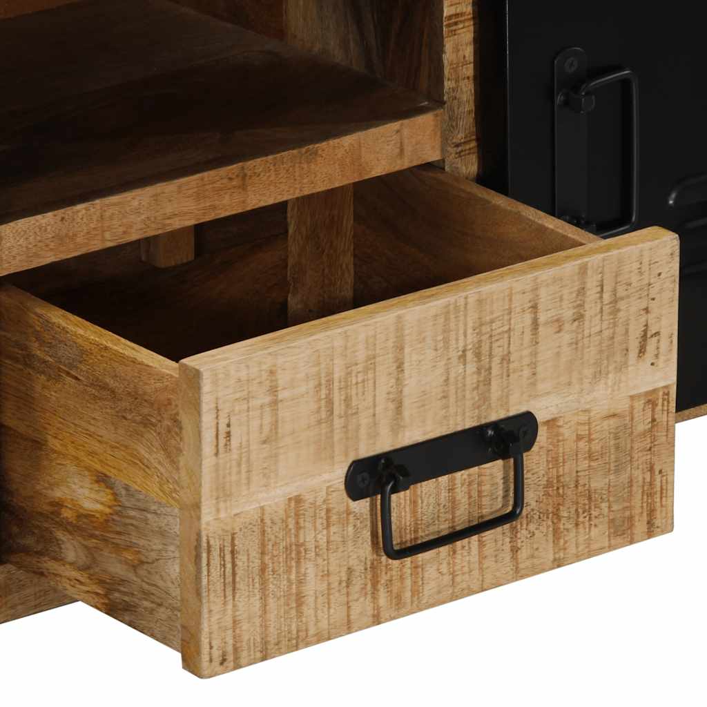 Meuble TV 100x30x40 cm bois massif de manguier brut - XIOS