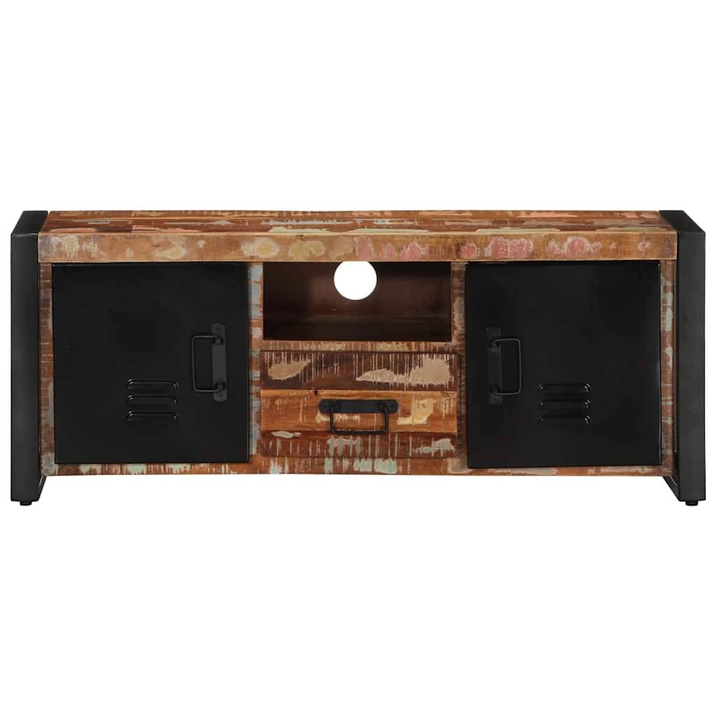 Meuble TV 100x30x40 cm Bois de récupération solide - XIOS