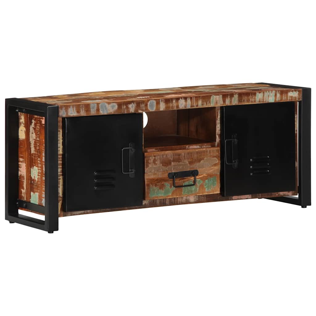Meuble TV 100x30x40 cm Bois de récupération solide - XIOS