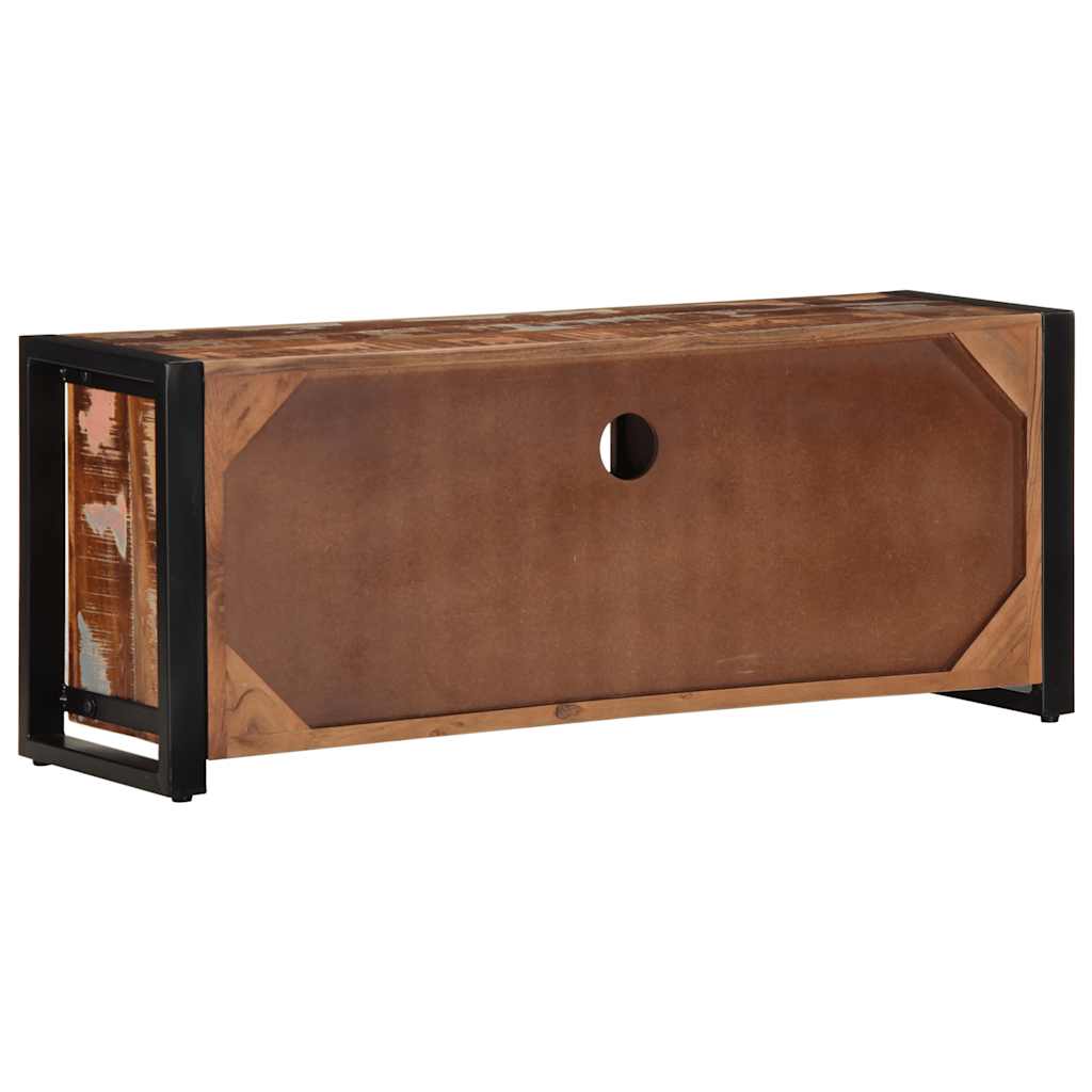 Meuble TV 100x30x40 cm Bois de récupération solide - XIOS