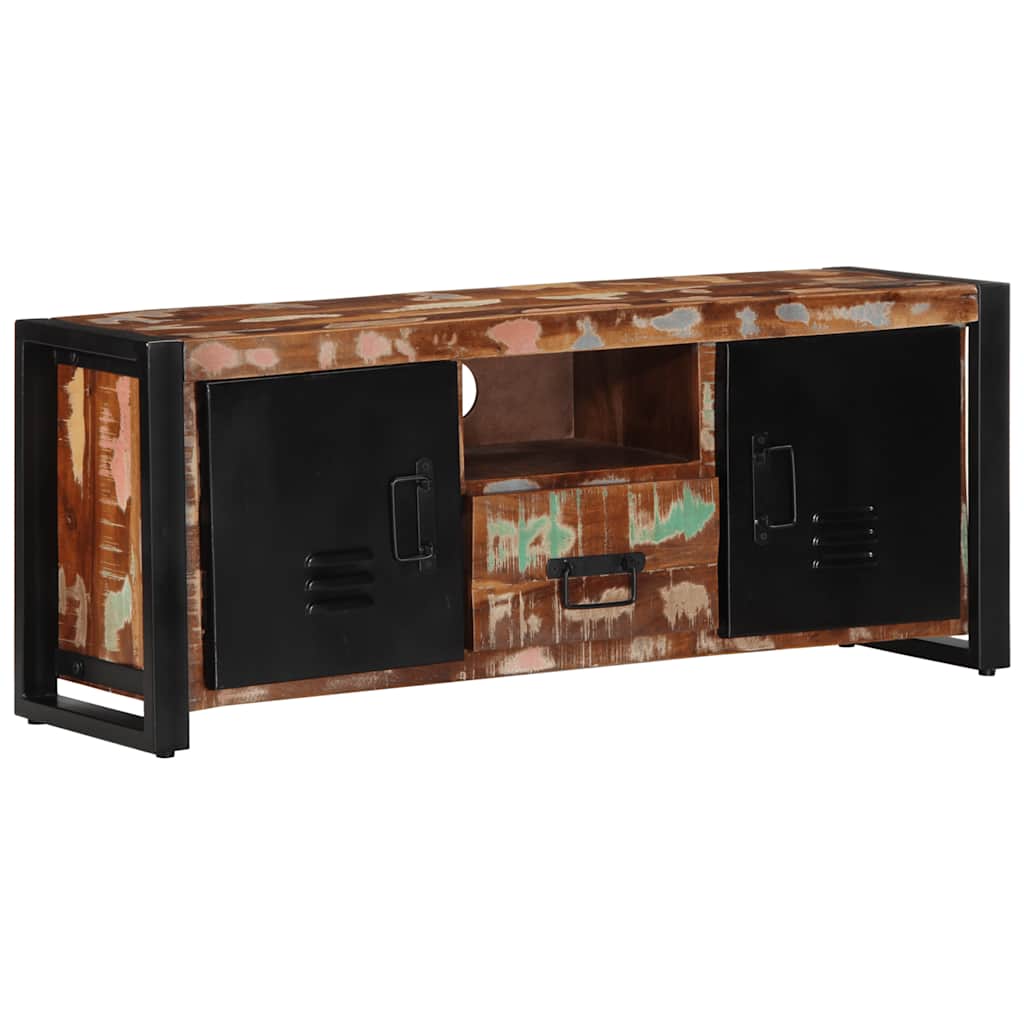Meuble TV 100x30x40 cm Bois de récupération solide - XIOS