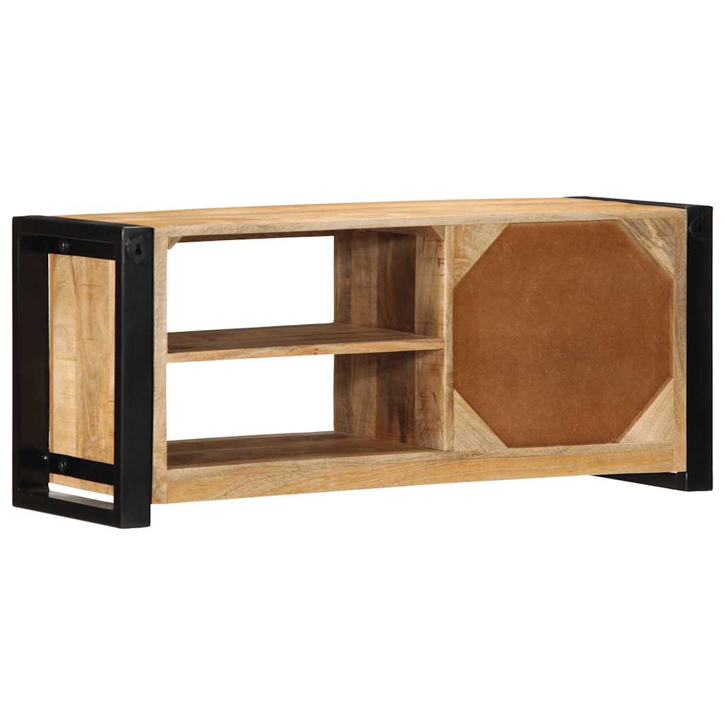 Meuble TV 80x30x35 cm bois massif de manguier brut - XIOS