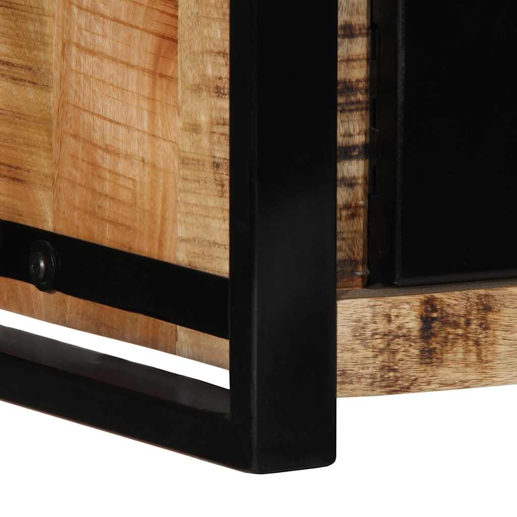 Meuble TV 80x30x35 cm bois massif de manguier brut - XIOS
