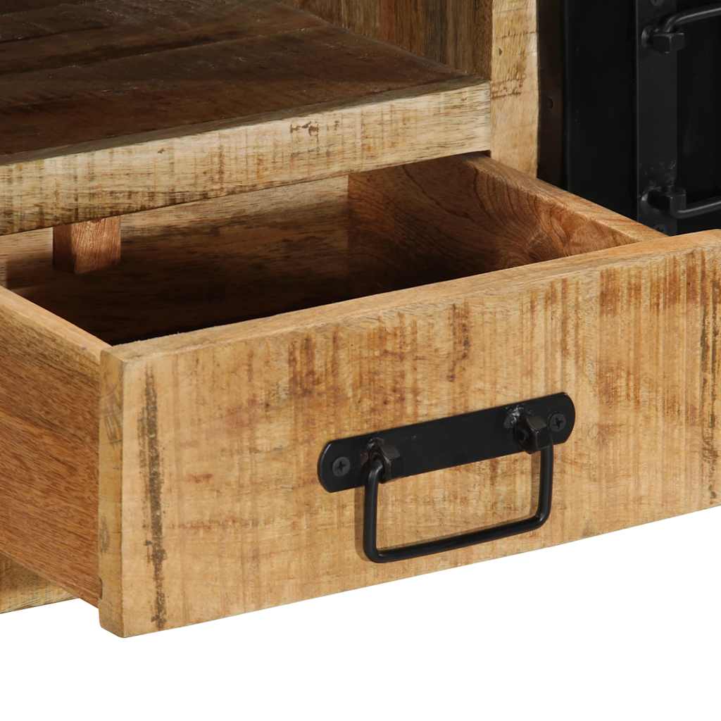 Meuble TV 100x30x35 cm bois massif de manguier brut - XIOS