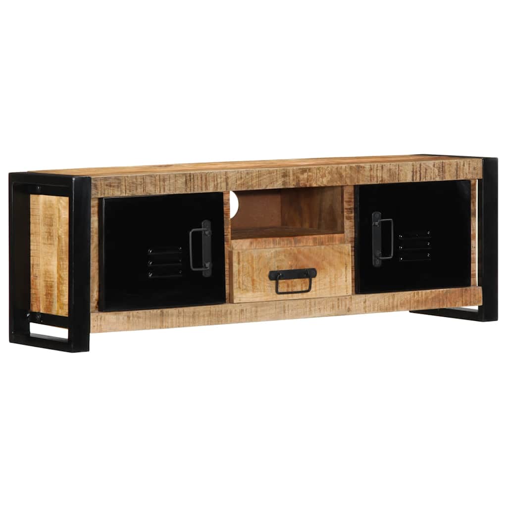 Meuble TV 100x30x35 cm bois massif de manguier brut - XIOS