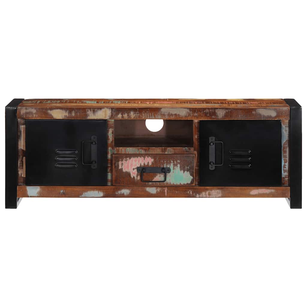 Meuble TV 100x30x35 cm bois de récupération massif - XIOS