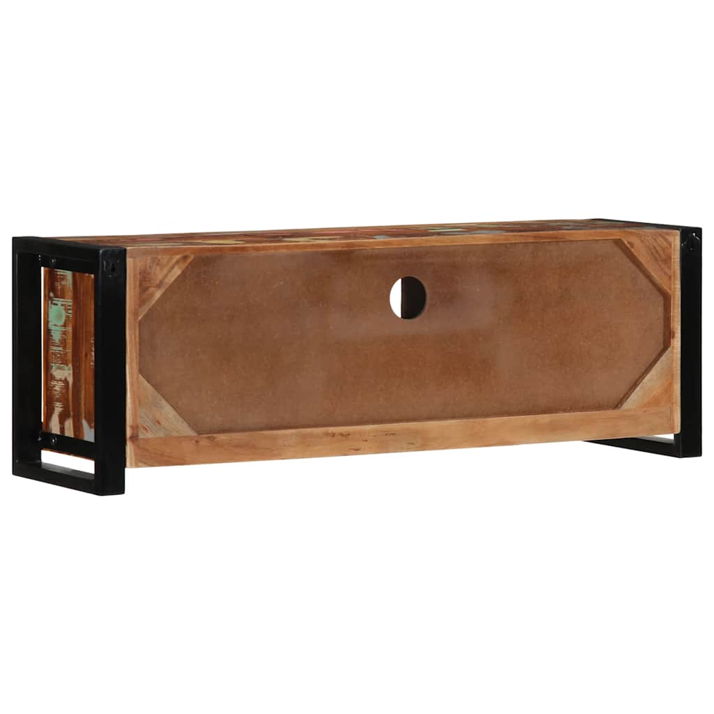 Meuble TV 100x30x35 cm bois de récupération massif - XIOS
