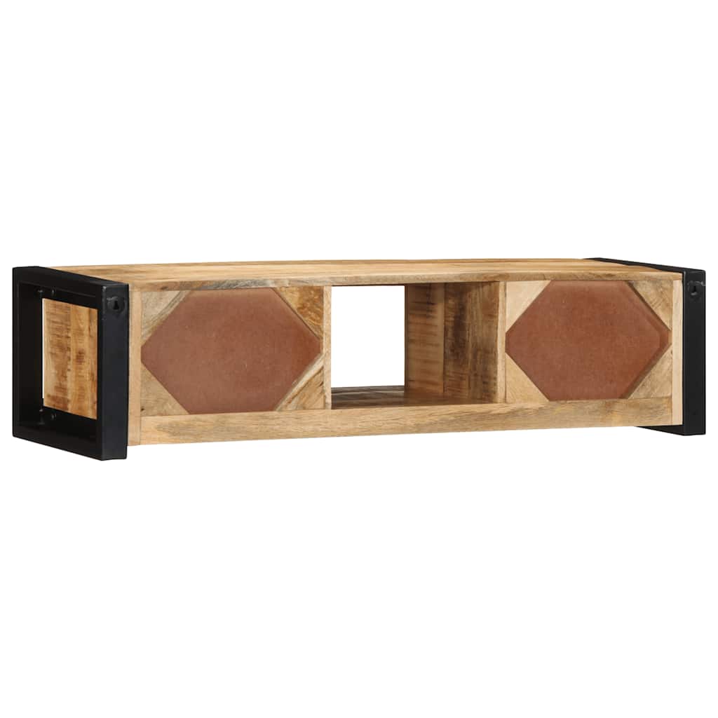 Meuble TV 100x30x25 cm bois massif de manguier brut - XIOS