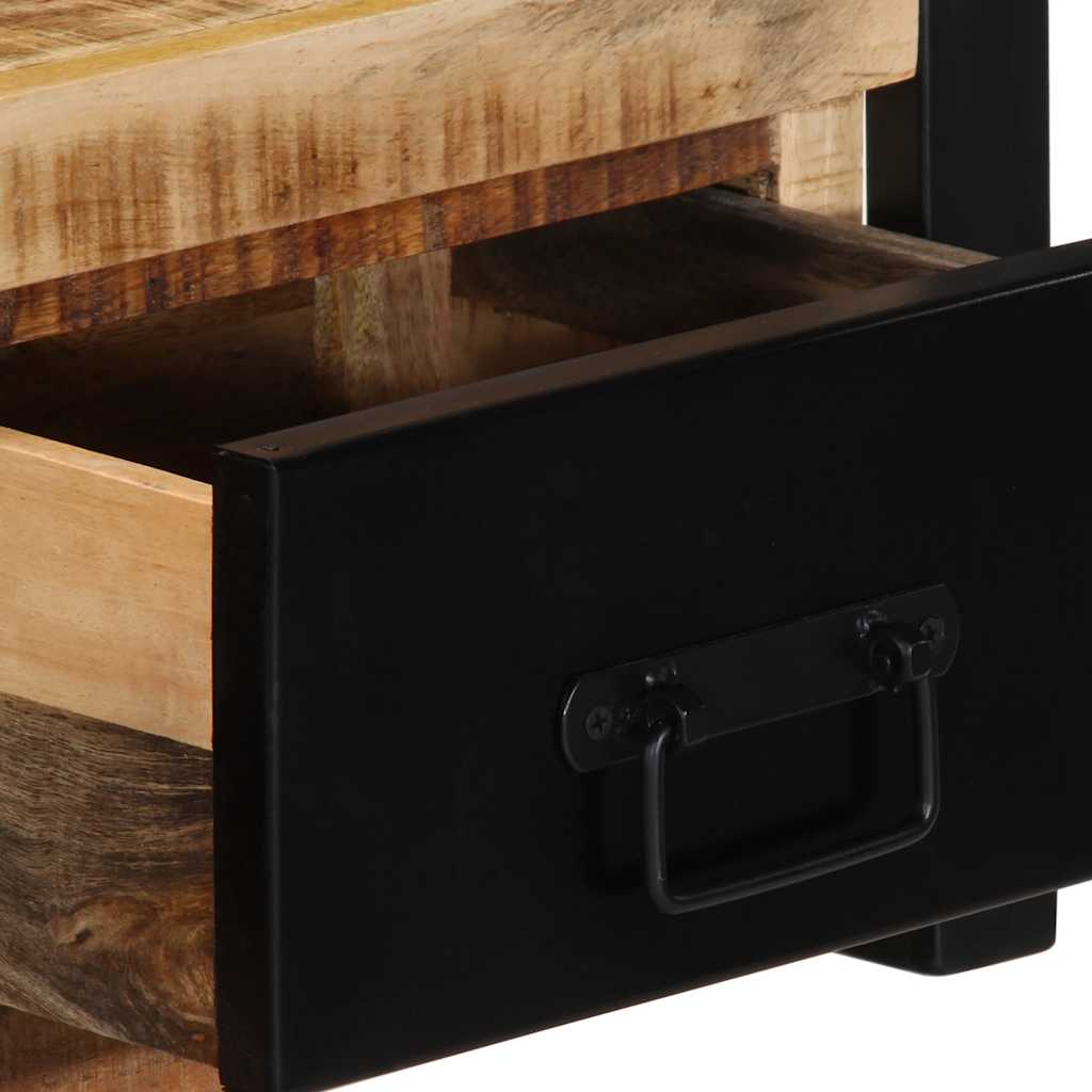 Meuble TV 100x30x25 cm bois massif de manguier brut - XIOS