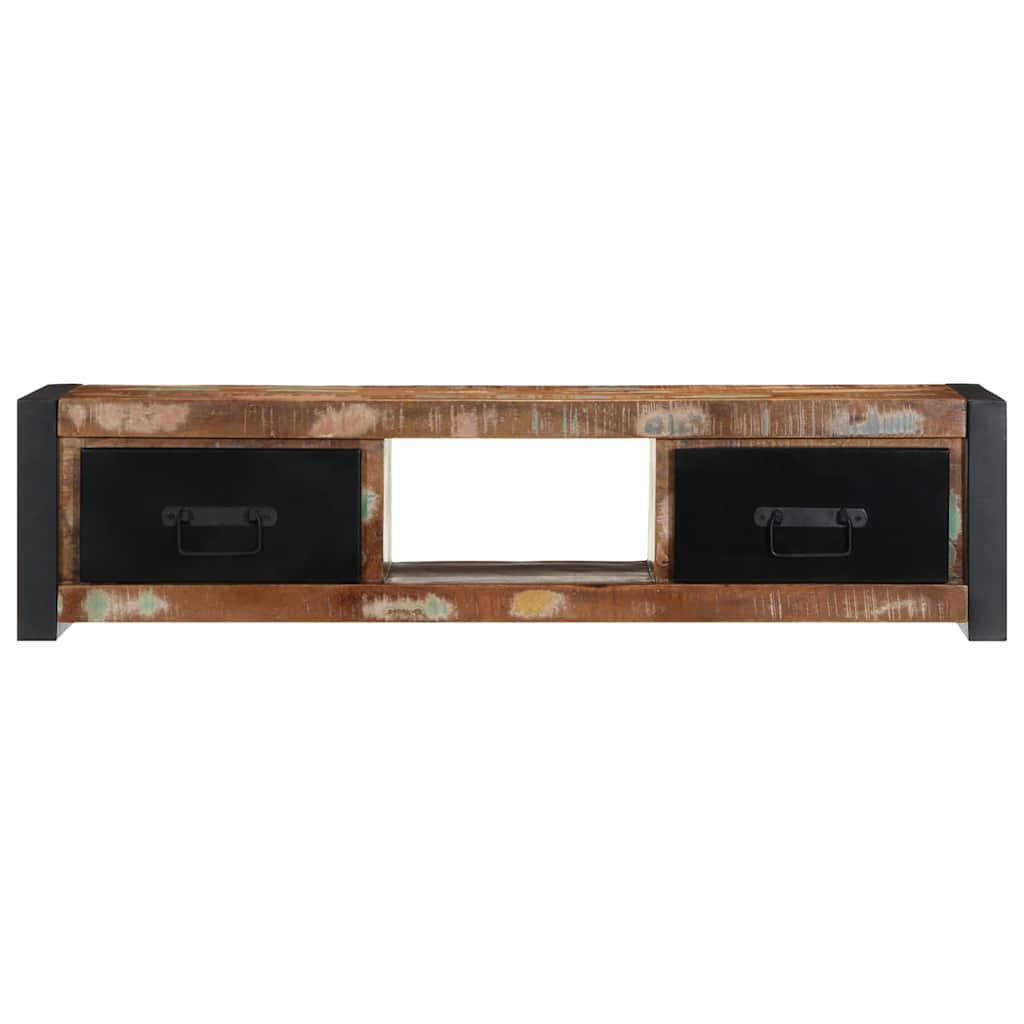 Meuble TV 100x30x25 cm Bois de récupération solide - XIOS