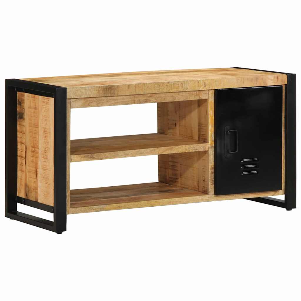 Banc à chaussures 100x40x50 cm en bois de manguier brut XIOS