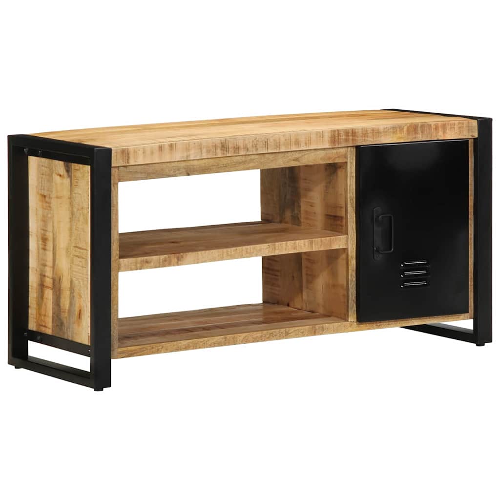 Banc à chaussures 100x40x50 cm en bois de manguier brut XIOS
