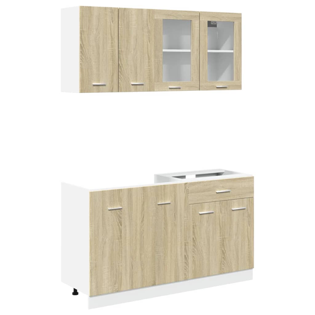 Ensemble de 4 meubles de cuisine "Lyon" en chêne Sonoma - XIOS