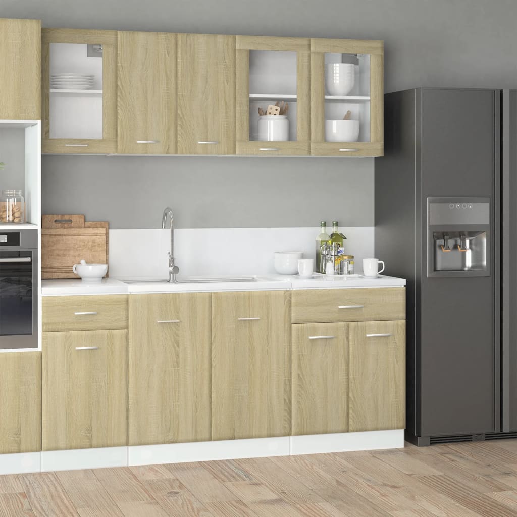 Ensemble de 4 meubles de cuisine "Lyon" en chêne Sonoma - XIOS