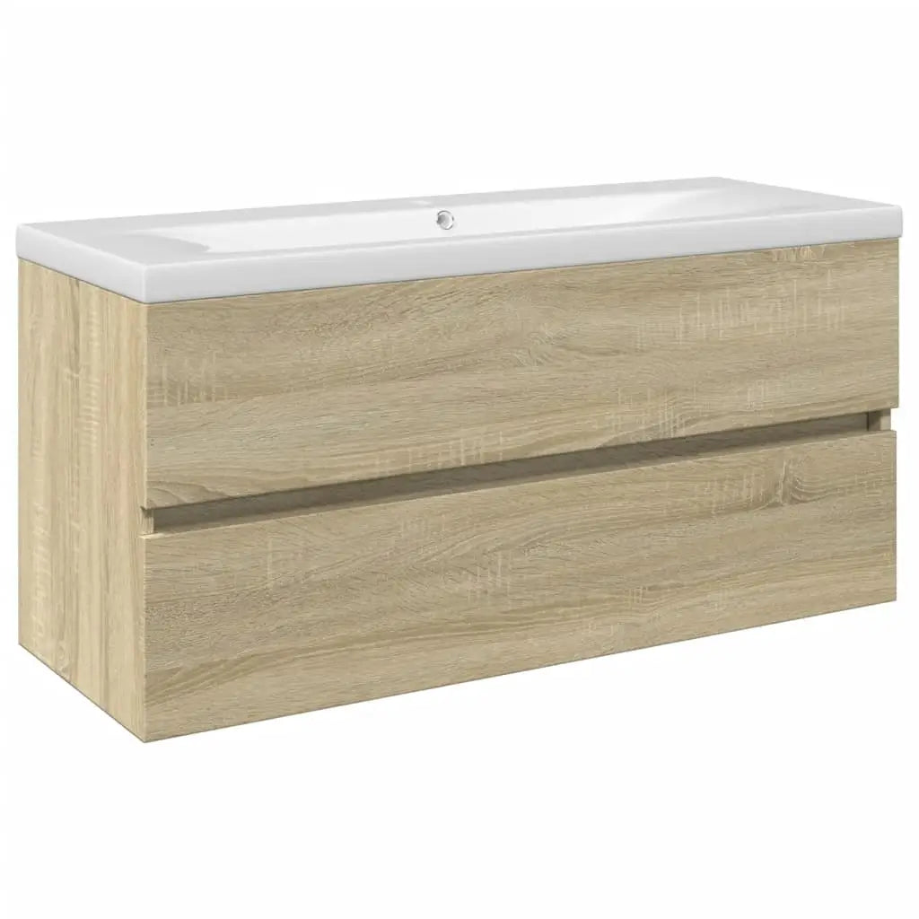 Ensemble de meubles de bain 2pcs céramique et bois d’ingénierie - XIOS