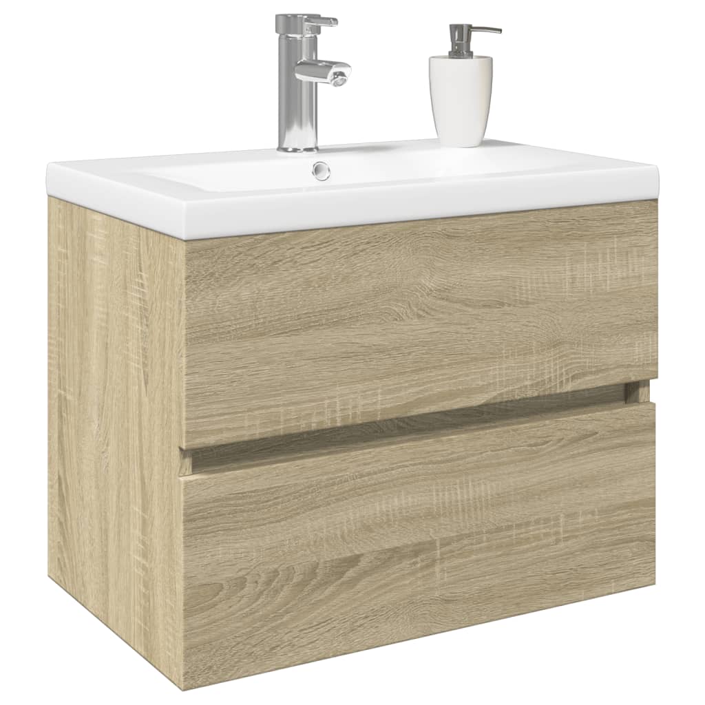 Ensemble de meubles de bain 2pcs céramique et bois d'ingénierie - XIOS