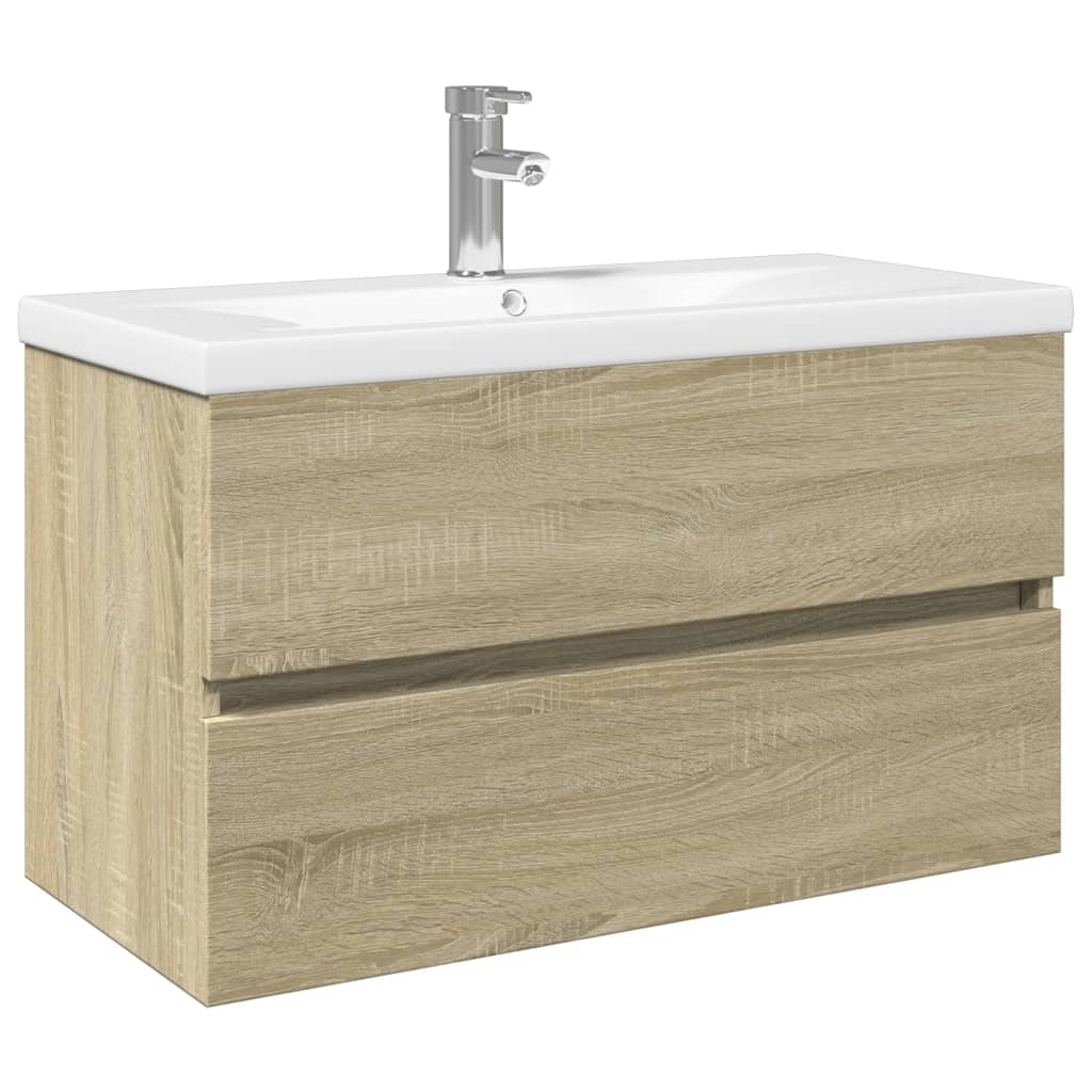 Ensemble de meubles de bain 2pcs céramique et bois d'ingénierie - XIOS