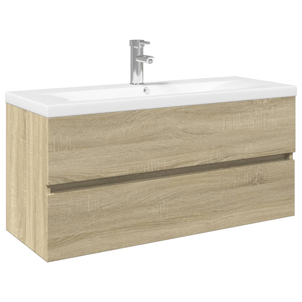 Ensemble de meubles de bain 2pcs céramique et bois d'ingénierie - XIOS