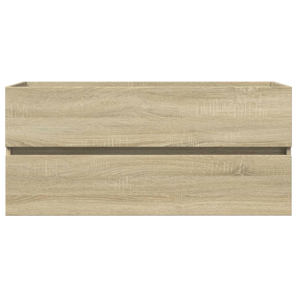 Ensemble de meubles de bain 2pcs céramique et bois d'ingénierie