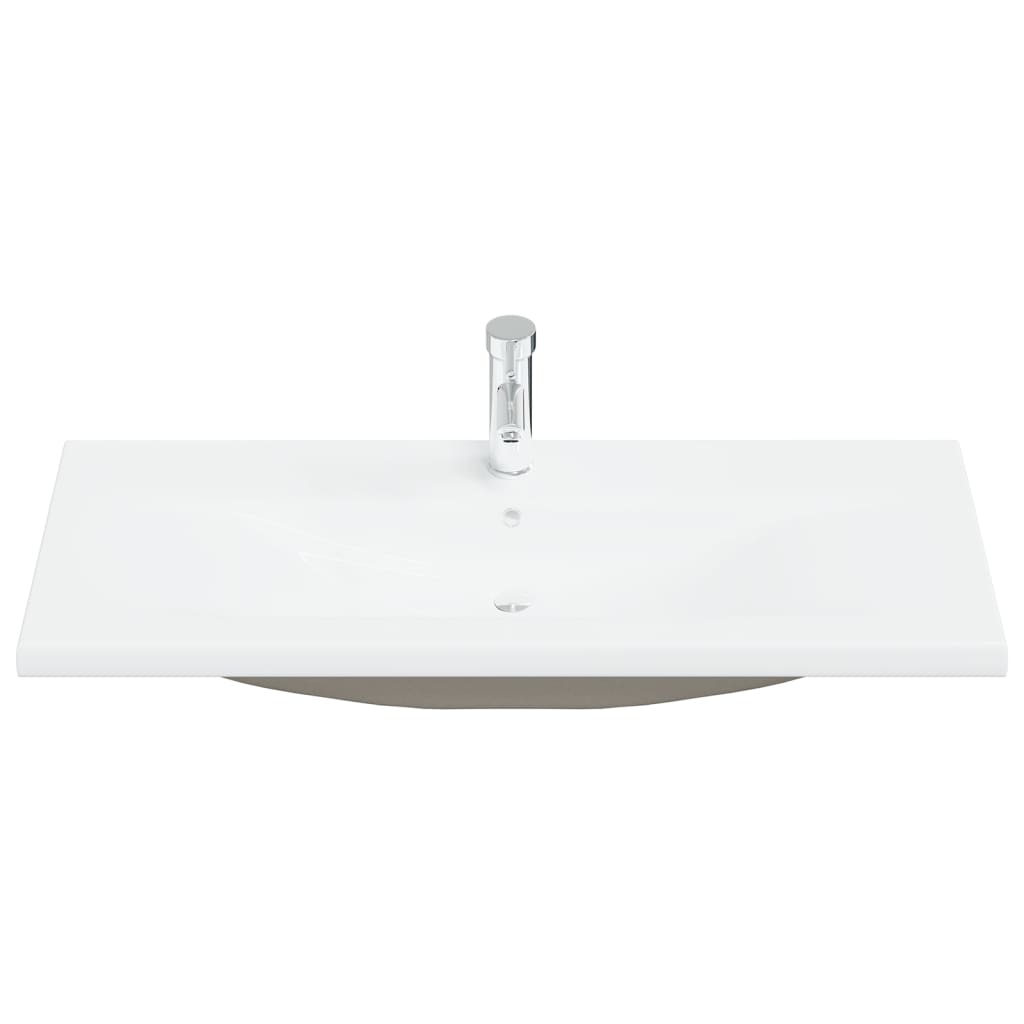 Ensemble de meubles de bain 2pcs céramique et bois d'ingénierie