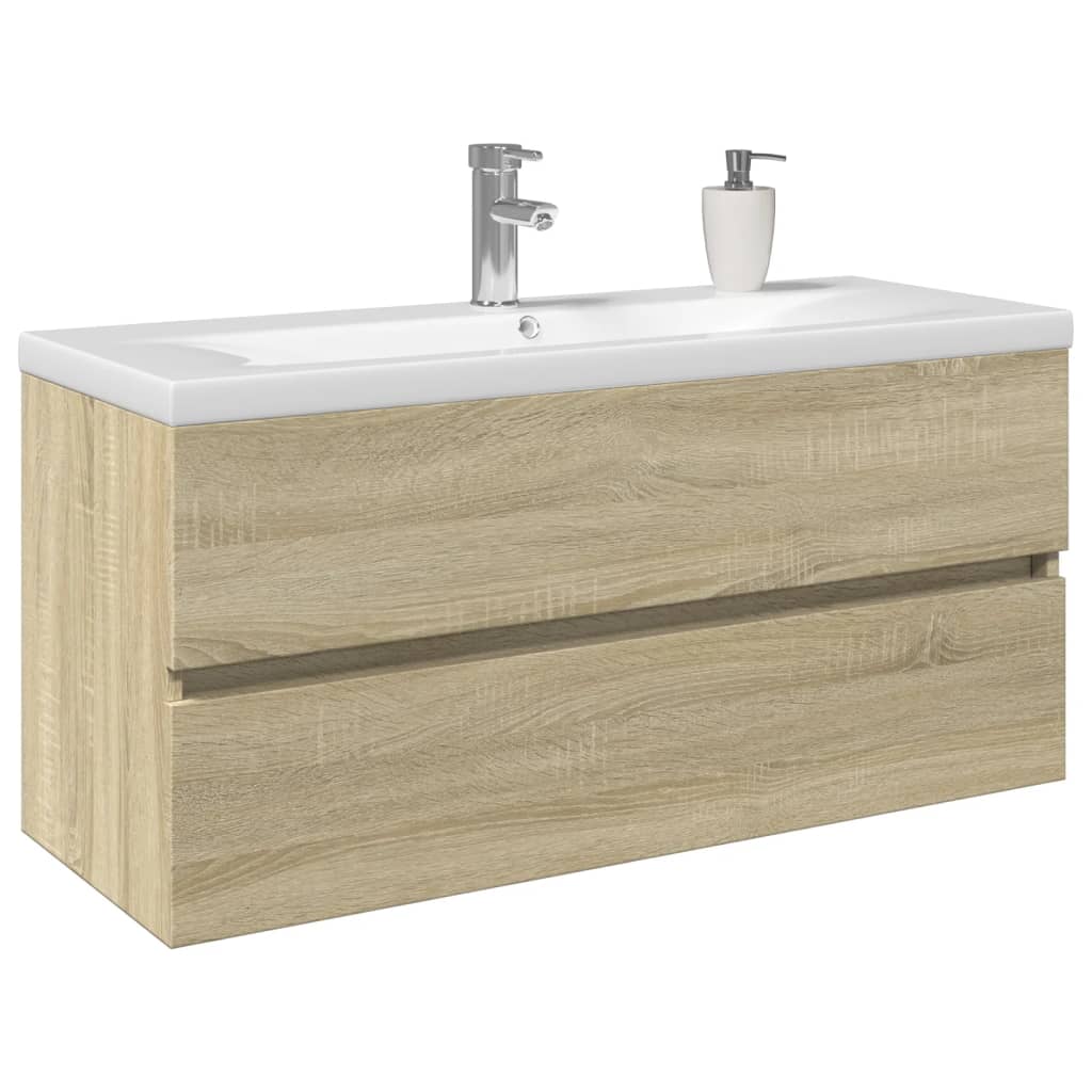 Ensemble de meubles de bain 2pcs céramique et bois d'ingénierie - XIOS