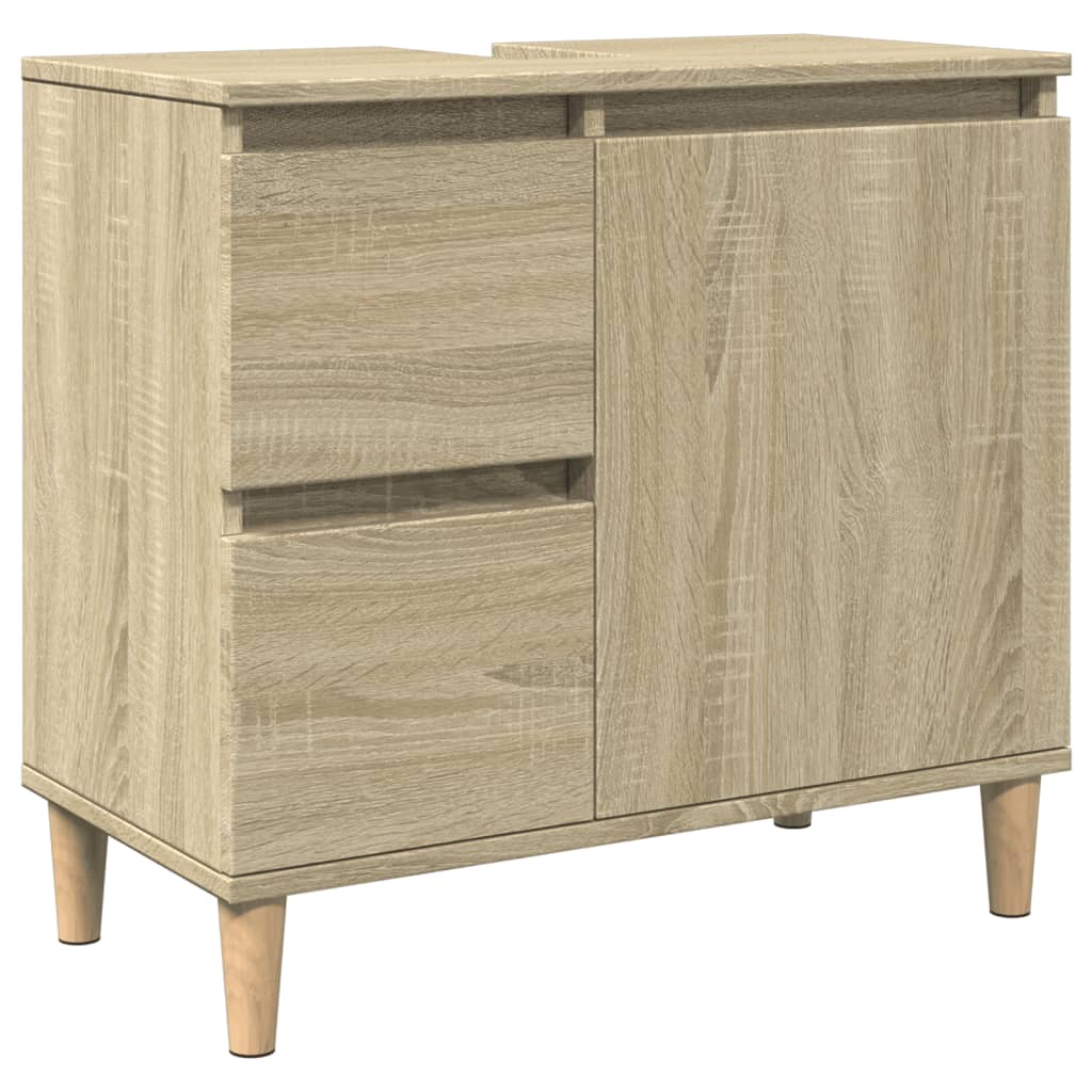 Ensemble de meubles de salle de bain 3 pcs chêne sonoma