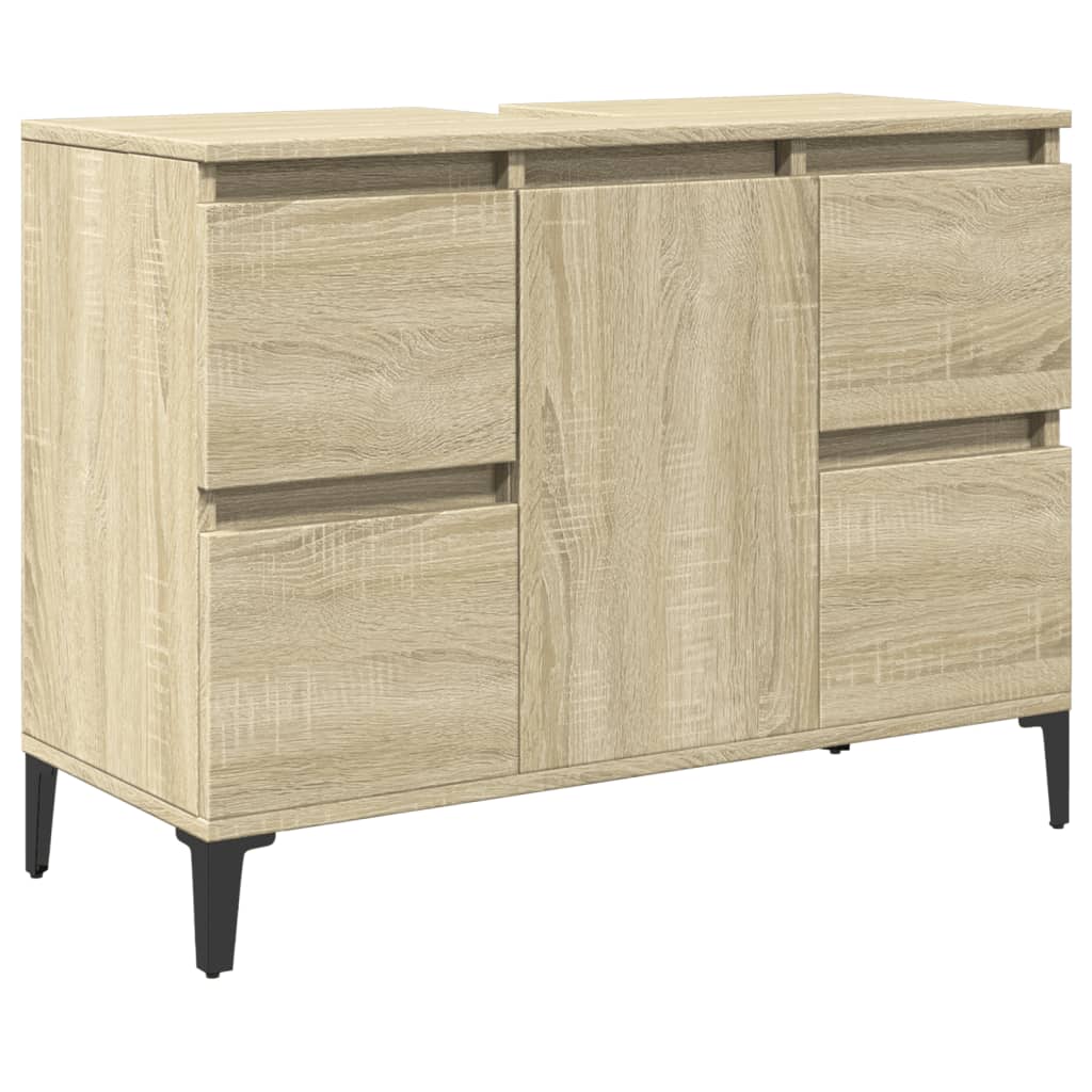 Ensemble de meubles de salle de bain 3 pcs chêne sonoma Ensembles de mobilier pour salles de bains vidaXL
