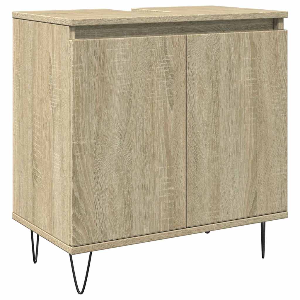 Ensemble de meubles de salle de bain 3 pcs chêne sonoma