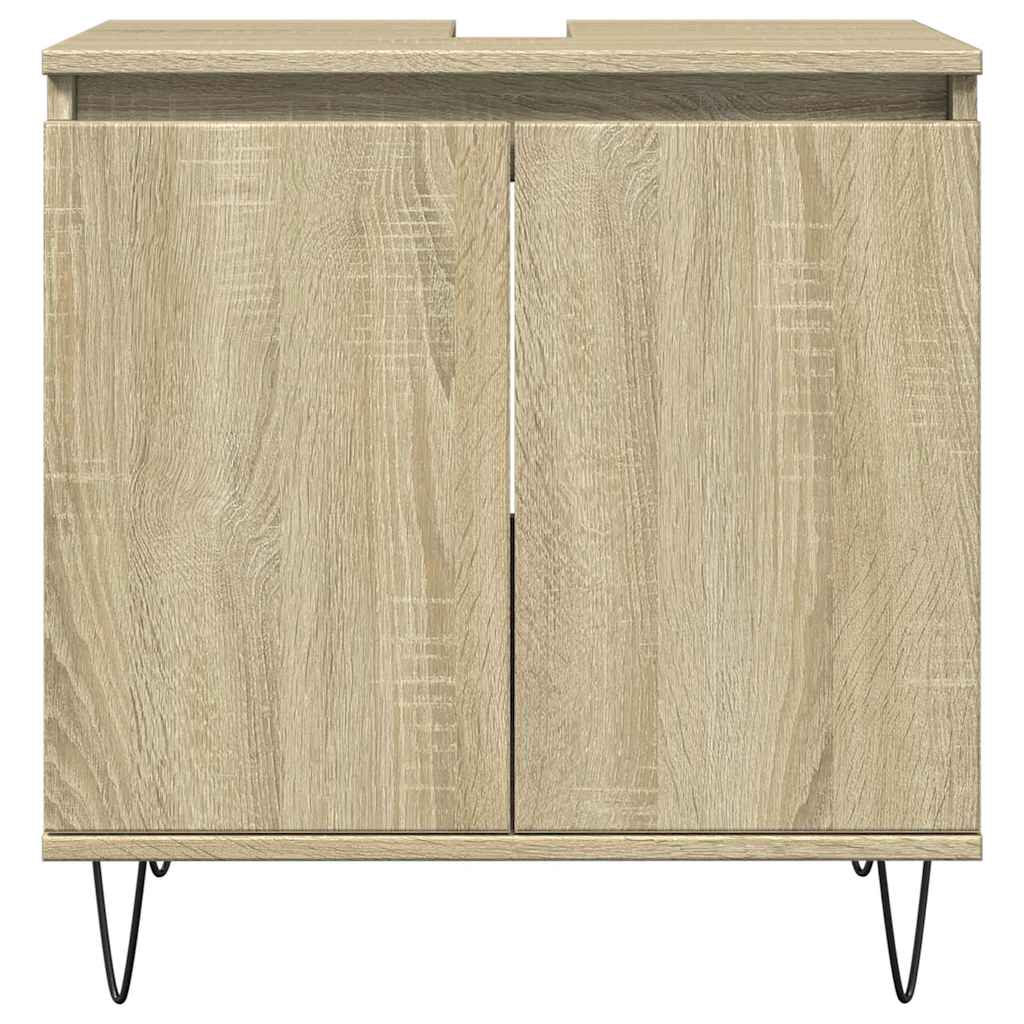 Ensemble de meubles de salle de bain 3 pcs chêne sonoma