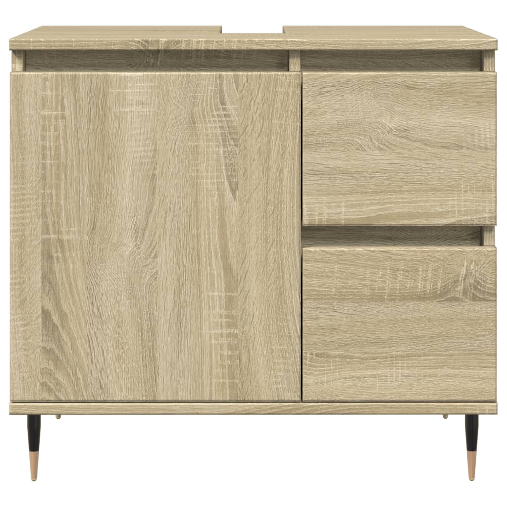 Ensemble de meubles de salle de bain 3 pcs chêne sonoma