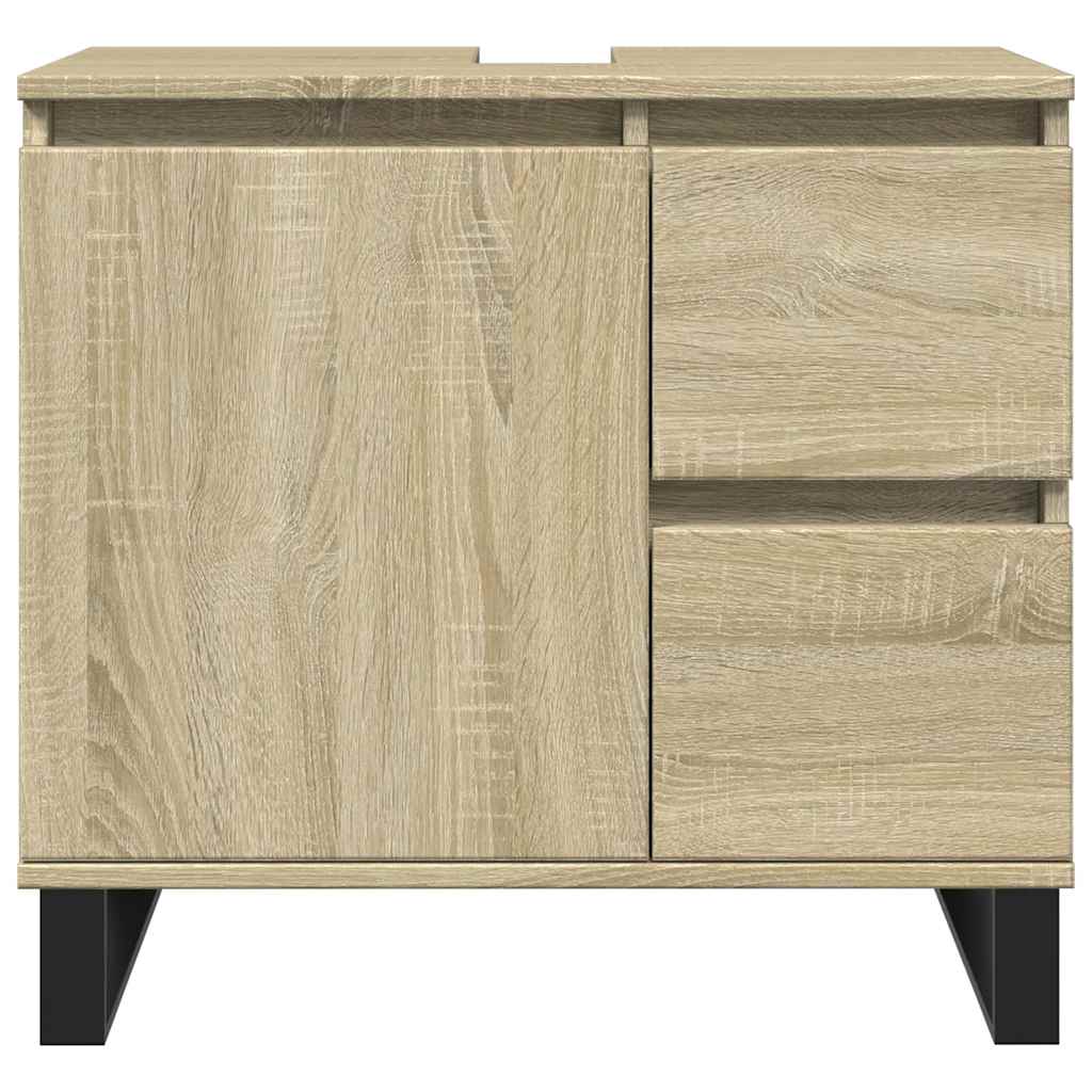 Ensemble de meubles de salle de bain 3 pcs chêne sonoma