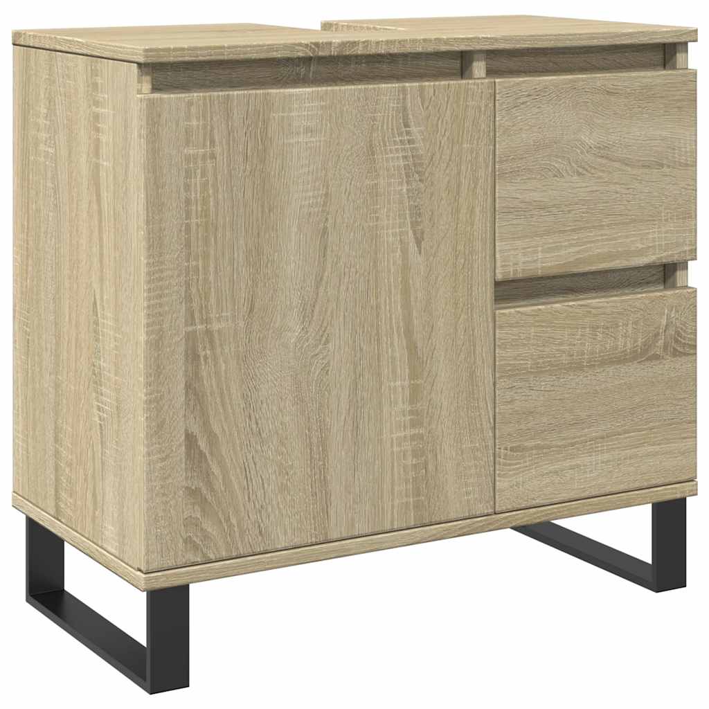 Ensemble de meubles de salle de bain 3 pcs chêne sonoma