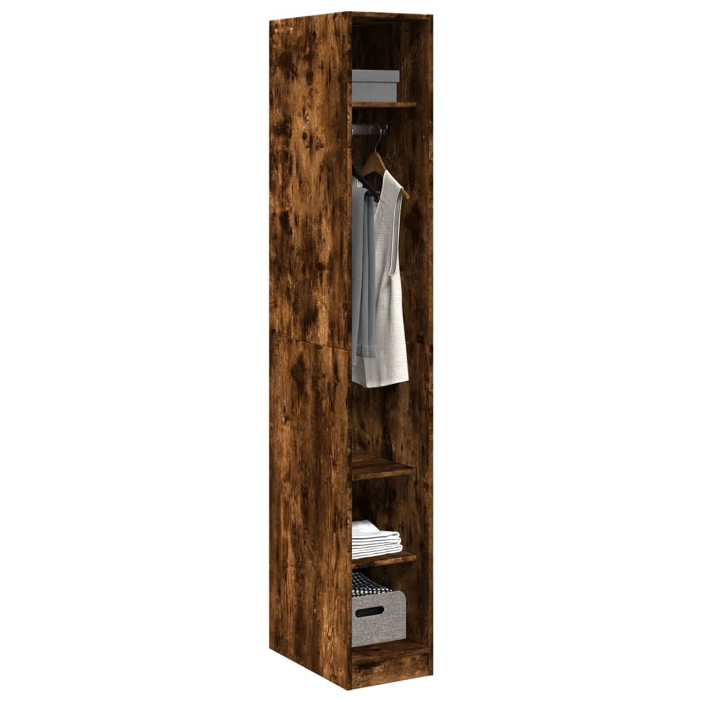 Garde-robe chêne fumé 30x50x200 cm bois d'ingénierie - XIOS
