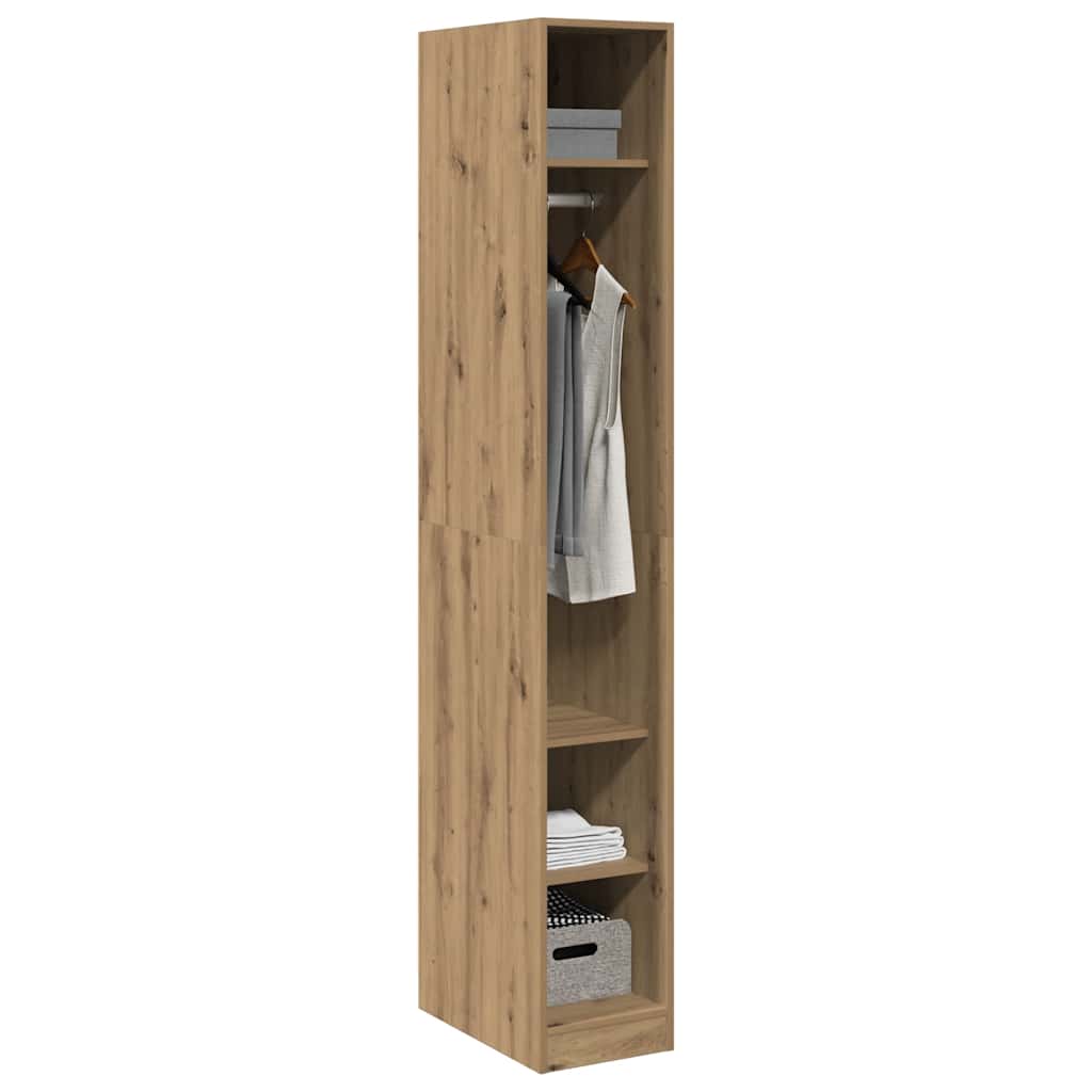 Garde-robe chêne artisanal 30x50x200 cm bois d'ingénierie - XIOS