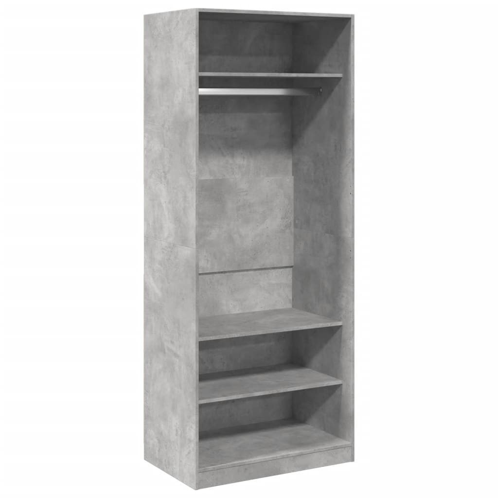 Garde-robe gris béton 80x50x200 cm bois d'ingénierie - XIOS