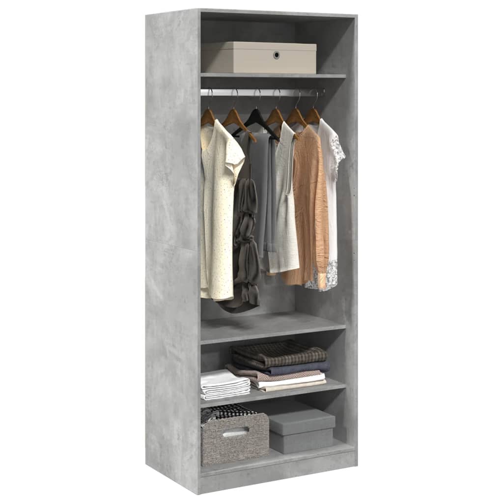 Garde-robe gris béton 80x50x200 cm bois d'ingénierie - XIOS
