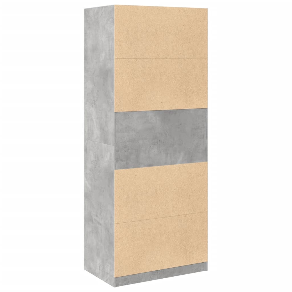 Garde-robe gris béton 80x50x200 cm bois d'ingénierie - XIOS