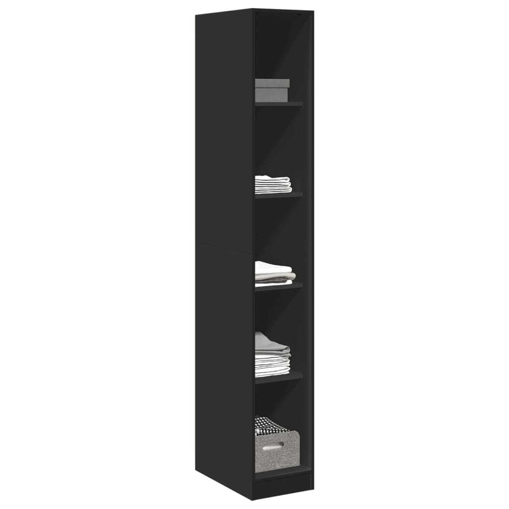 Garde-robe noir 30x50x200 cm bois d'ingénierie - XIOS