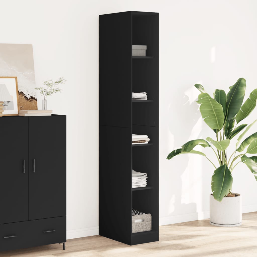 Garde-robe noir 30x50x200 cm bois d'ingénierie - XIOS
