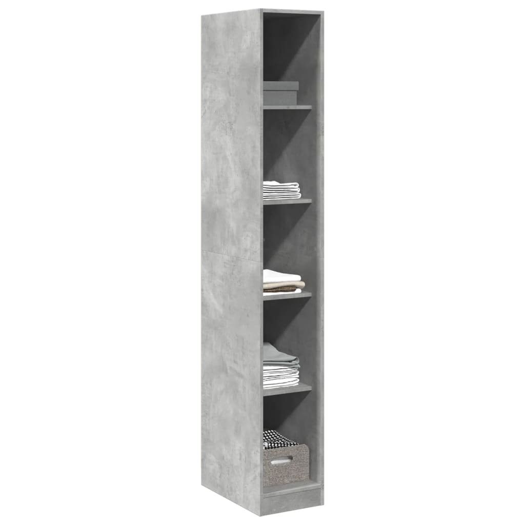 Garde-robe gris béton 30x50x200 cm bois d'ingénierie - XIOS