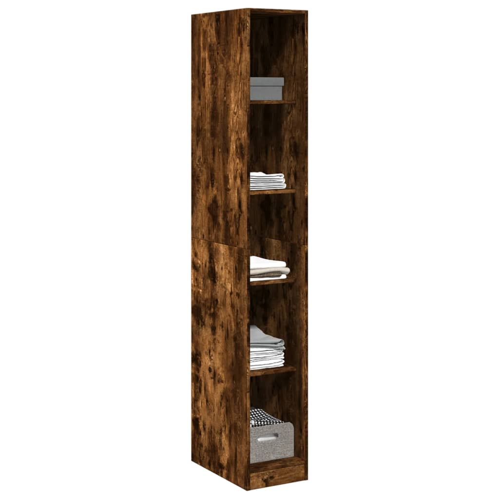 Garde-robe chêne fumé 30x50x200 cm bois d'ingénierie - XIOS